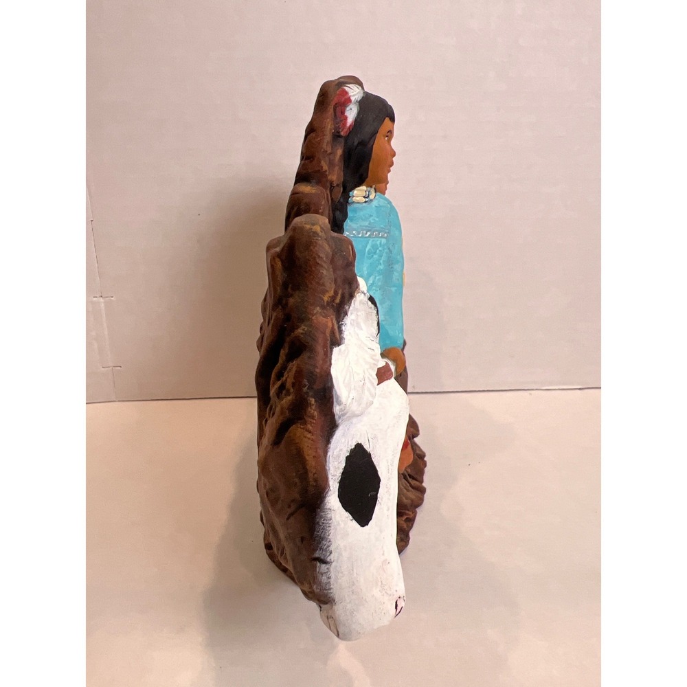 Native American Hand‎ Painted Children on Horse Ceramic Sculpture Figurine Decor - Picture 5 of 7